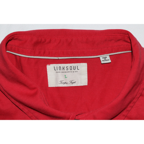 Linksoul Tempus Fugit Luxury Men's Short Sleeve‎ Golf Polo Shirt Size Large - Picture 5 of 6